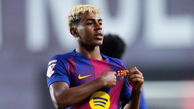 Lamine Yamal celebrando un gol con el Barcelona (Fuente: Cordon Press)