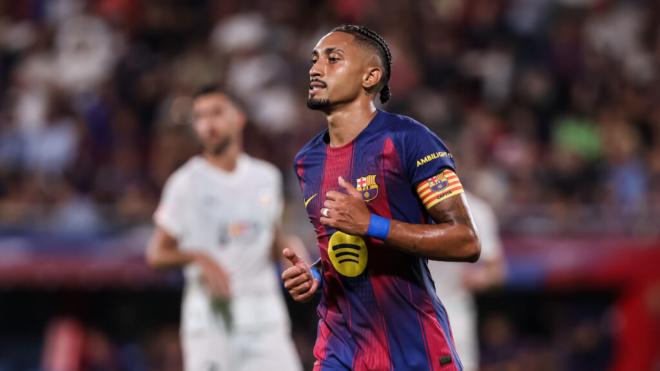 Raphinha en un partido con el Barça (Europa Press)