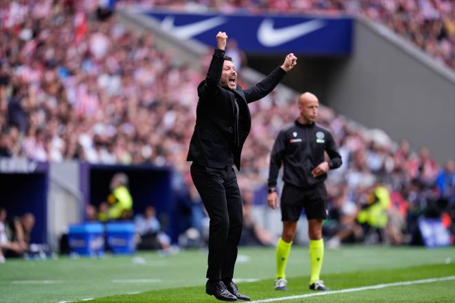 Diego Pablo Simeone celebra en el derbi Atlético-Real Madrid (Foto: Europa Press).