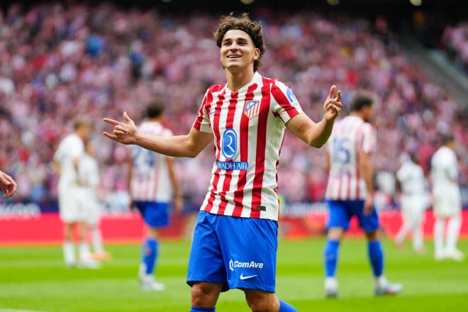 Julián Álvarez celebra su gol al Real Madrid (Foto: EFE)