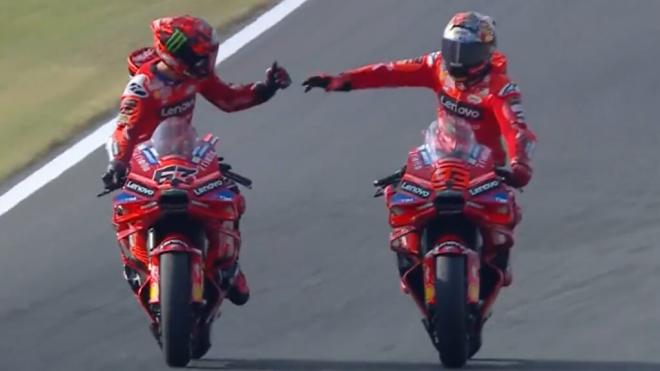 Pecco Bagnaia y Marc Márquez, en Motegi (Foto: MotoGP).
