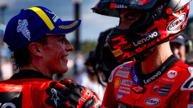 Marc Márquez y Pecco Bagnaia, en Motegi (Foto: Ducati).