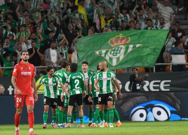 La celebración del gol de Ez Abde contra Osasuna (Foto: Kiko Hurtado)