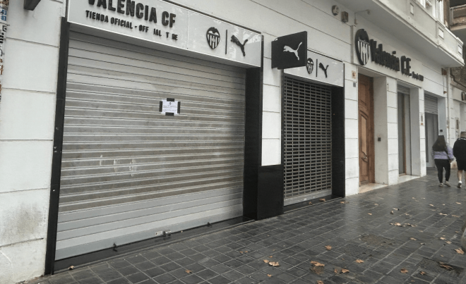 El Valencia CF cerró su tienda oficial