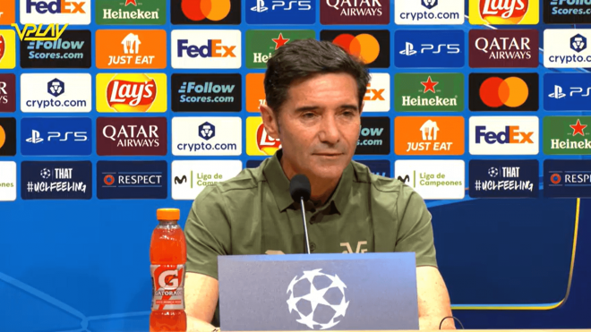 Marcelino García Toral, en una rueda de prensa del Villarreal.