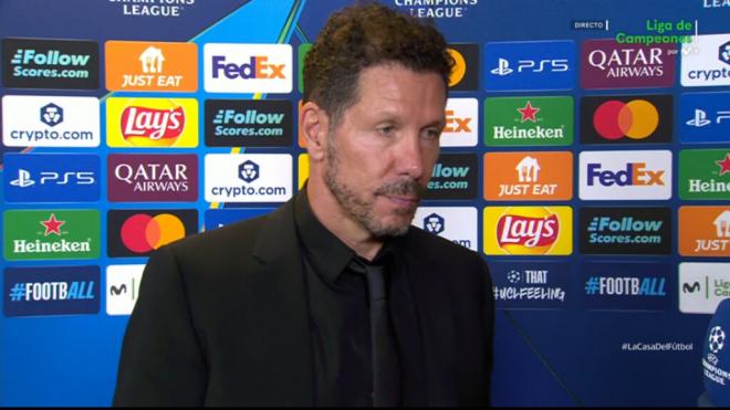 Diego Pablo Simeone tras el Atleti - Eintracht (Foto: Movistar +)