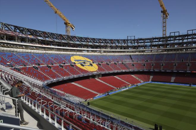 Estado actual del Camp Nou con las obras aún por terminar (Europa Press)