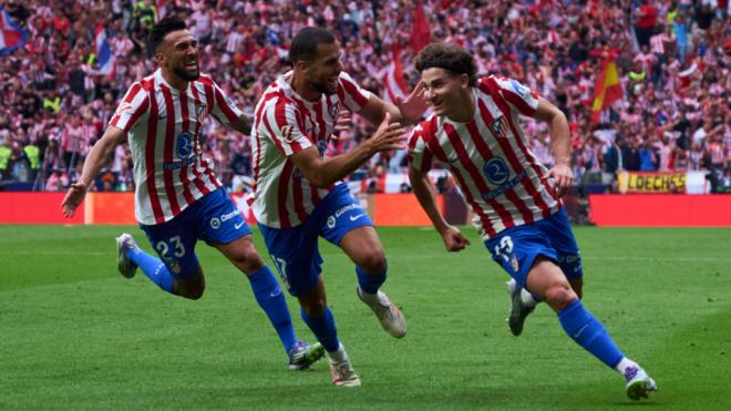 El Atlético de Madrid celebra un gol de Julián Álvarez (Cordon Press)