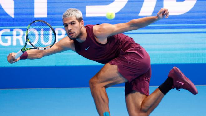Carlos Alcaraz, durante la final de Tokio (Cordon Press)