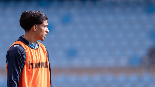 Haitam, durante un entrenamiento del Málaga (Foto: