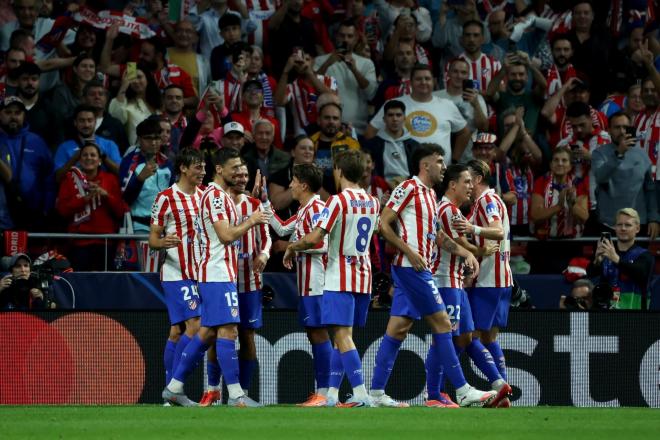 Los jugadores del Atlético celebran un gol ante el Eintracht (Foto: Europa Press)