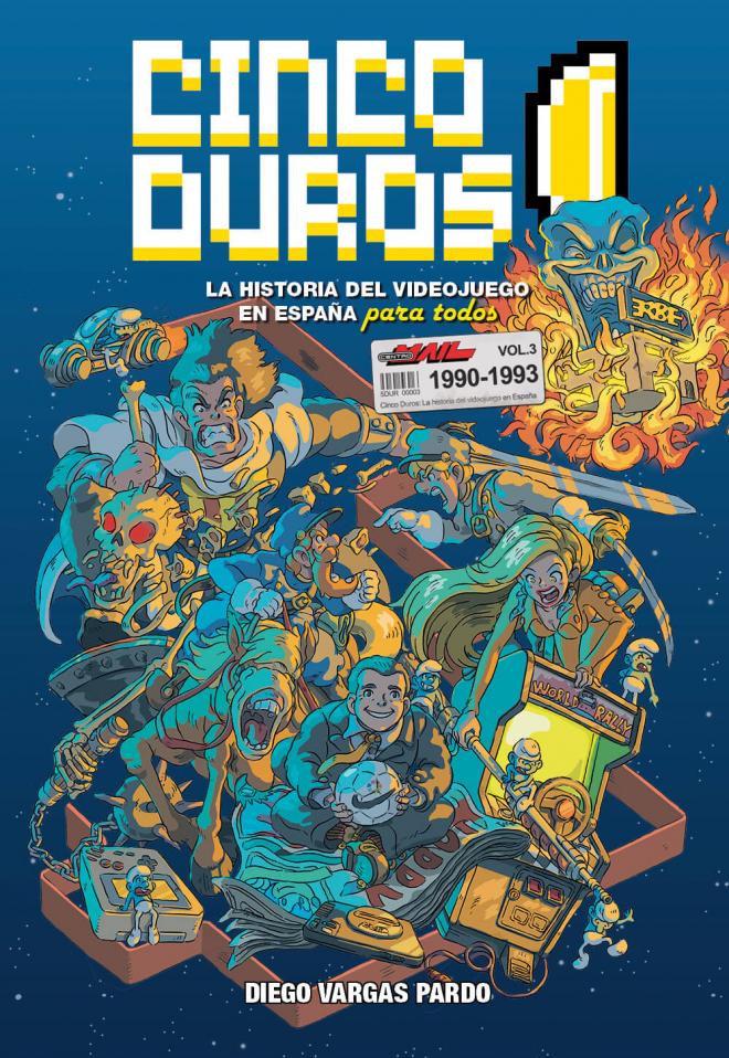 Portada de 'Cinco Duros: La Historia del Videojuego en España para Todos Vol. 3'