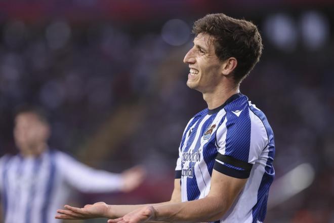 Aihen Muñoz, durante el Barcelona-Real Sociedad (Foto: Europa Press).