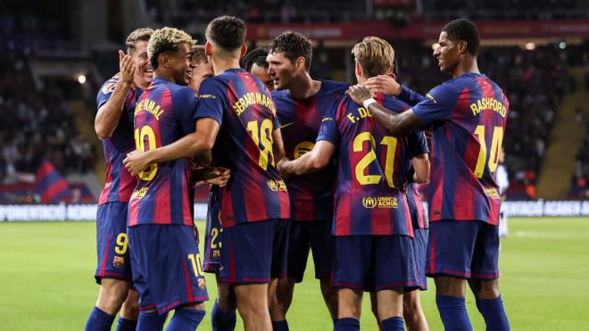 Los jugadores del FC Barcelona celebrando un gol (Fuente: Europa Press)