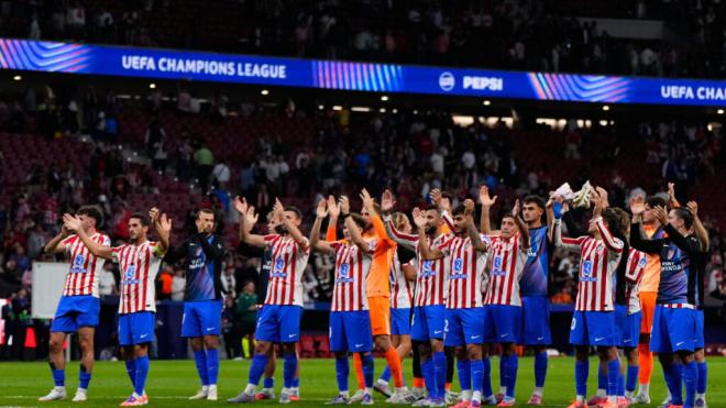 Los jugadores del Atlético celebran la victoria ante el Eintracht (Foto: Cordon Press)