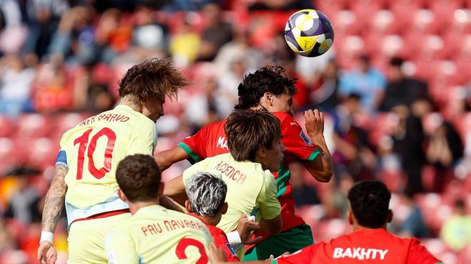 España, ante Marruecos en el Mundial sub 20 (Foto: @SEFutbol).