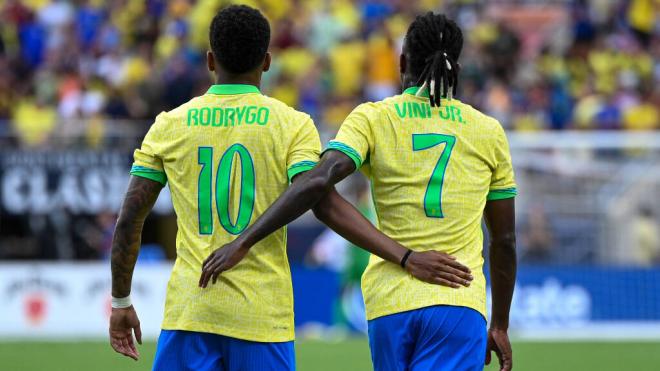 Rodrygo y Vinicius Jr con la Selección de Brasil (Foto: Cordon Press)