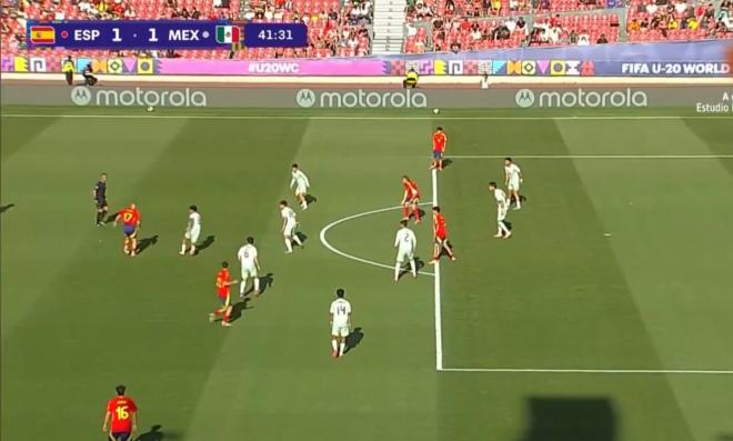 La acción del gol de Pablo García contra México.