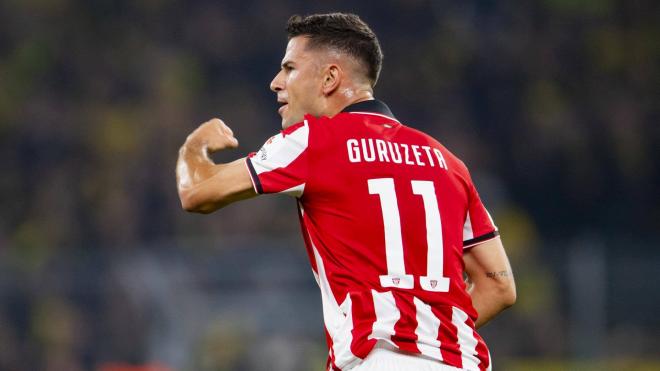Gol de Gorka Guruzeta ante el Borussia en la Champions League (Foto: Athletic Club).