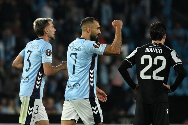 Borja Iglesias celebra su gol al PAOK (Foto: Celta).