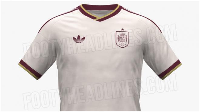 La posible camiseta visitante de España en el Mundial 2030. (@EspanaXtra)