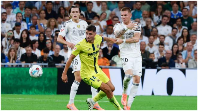 Franco Mastantuono, durante el Real Madrid - Villareal. (EFE)