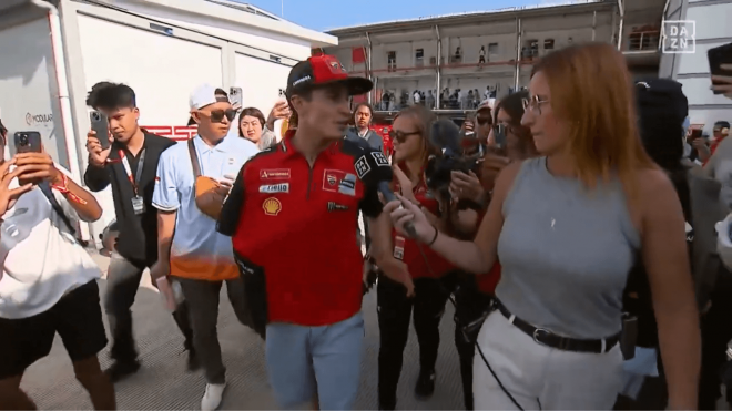 Marc Márquez, tras su caída en el GP de Indonesia.