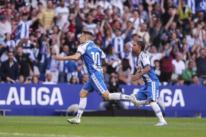 Pol Lozano celebra su gol al Betis (Foto: Cordon Press)