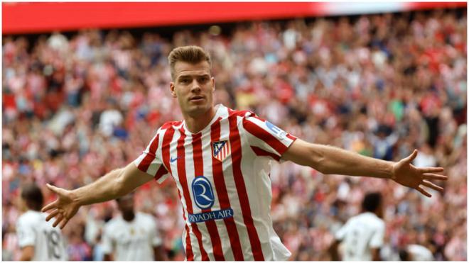 Alexander Sorloth, en el derbi de LaLiga. (EFE)