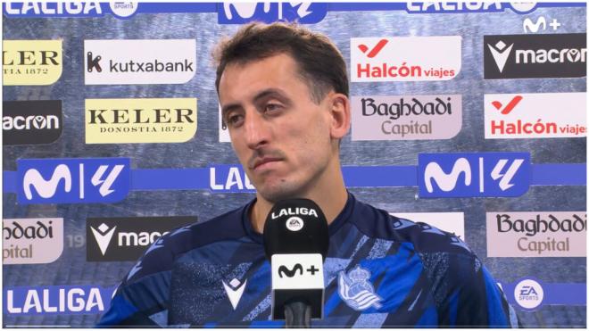 Mikel Oyarzabal, tras el partido ante el Rayo Vallecano. (@MovistarFutbol)