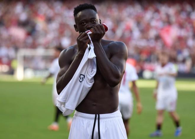 Celebración del gol de Akor Adams (Foto: Kiko Hurtado).