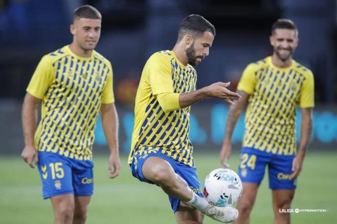 Kirian Rodríguez, durante el calentamiento (Foto: LALIGA).