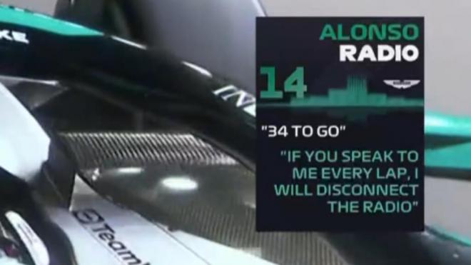 El enfado de Fernando Alonso.