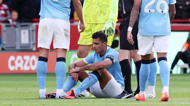 Rodri Hernández tras lesionarse (Redes sociales)
