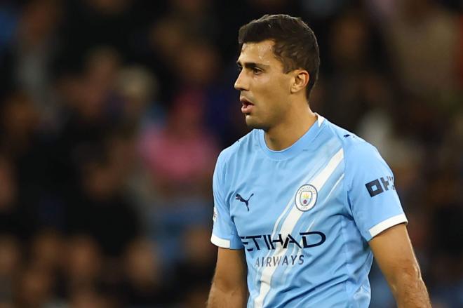 Rodrigo Hernández, en un partido con el Manchester City (FOTO: Cordón Press).