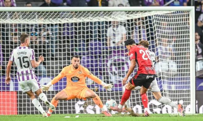 Guilherme, antes de su paradón a Eto'o ante el Mirandés.