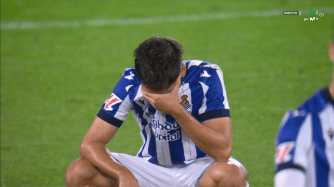 Las lágrimas de Jon Gorrotxategi tras el Real Sociedad-Rayo (Foto: Europa Press).
