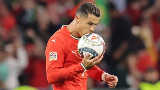 Cristiano Ronaldo celebrando el gol de la final de la Nations League con Portugal (Cordon Press)