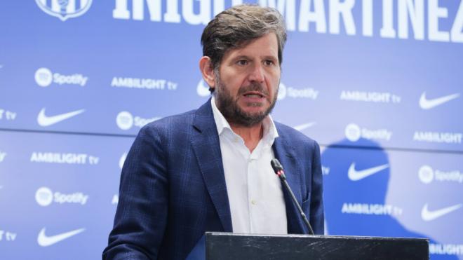 Mateu Alemany durante la presentación de Iñigo Martínez (Fuente: Cordon Press)