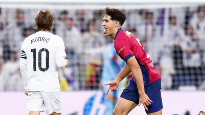 Pau Cubarsí celebrando un gol en un Clásico (Europa Press)