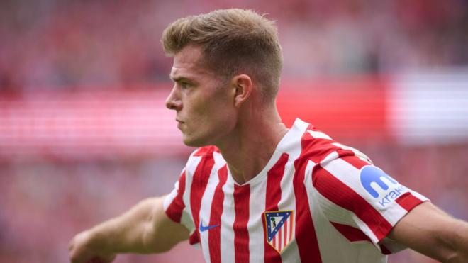 Alexander Sorloth celebrando un gol con el Atlético de Madrid (Fuente: Cordon Press)