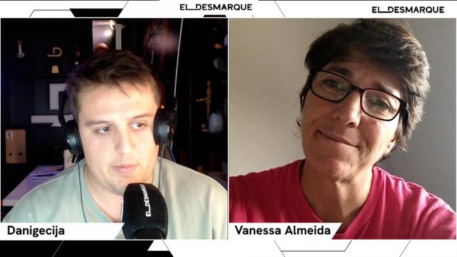 Vanessa Almeida, en ElDesmarque Stream hablando de su subida al Manaslu.