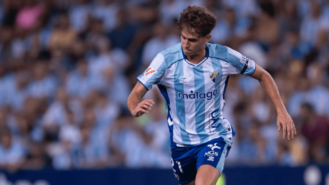 Adrián Niño, en un partido del Málaga (Foto: MCF).