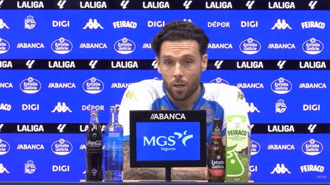 José Ángel, en rueda de prensa del Dépor.