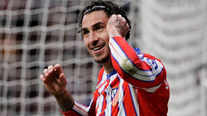 Giménez en un partido con el Atleti (Cordon Press)