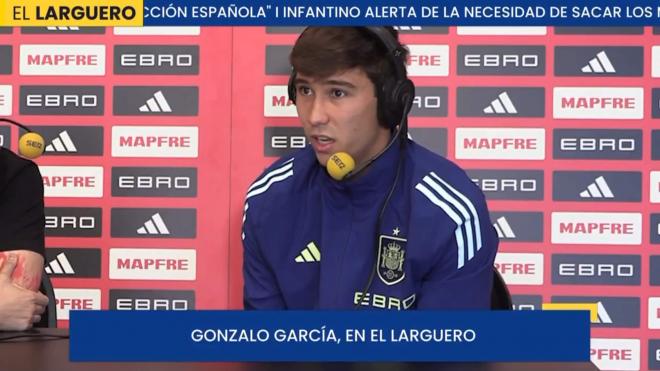 Gonzalo García se ha ofrecido a jugar en cualquier posición en el Real Madrid (captura: El Largue