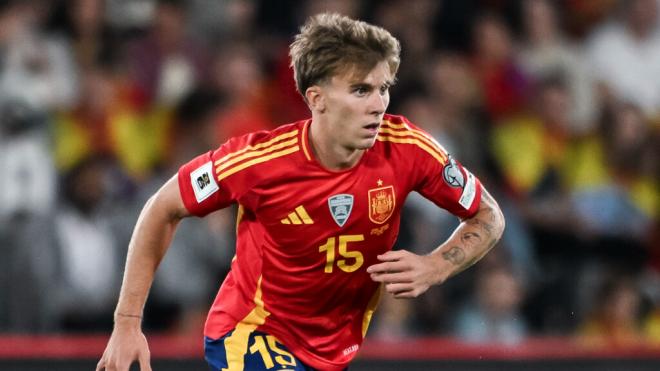 Pablo Barrios durante el partido ante España (Fuente: Europa Press)