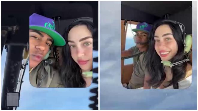 Lamine Yamal y Nicki Nicole disfrutando de una escapada juntos en helicóptero (@nicki.nicole)