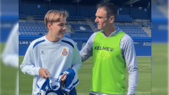 Kike García y Hugo, en la Ciudad Deportiva del Espanyol.