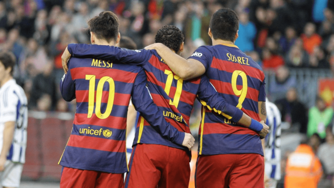 Leo Messi, Neymar y Luis Suarez, en su etapa en el Barcelona (Foto: EFE).